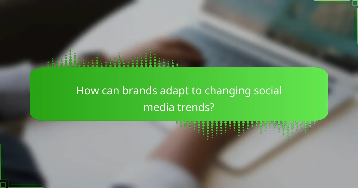 How can brands adapt to changing social media trends?