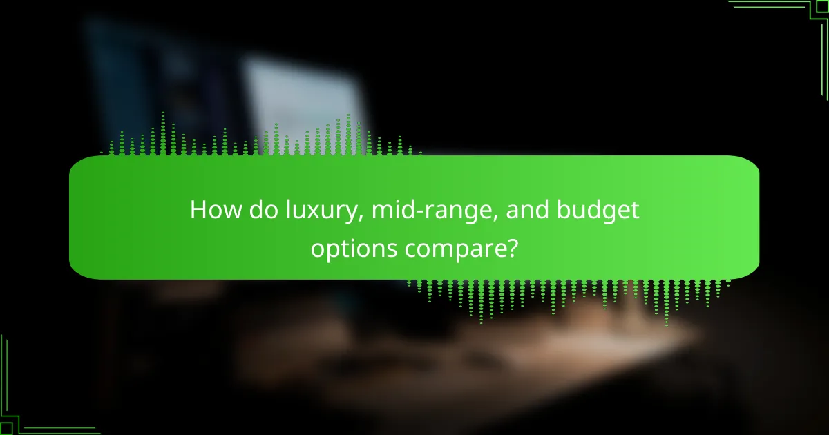 How do luxury, mid-range, and budget options compare?