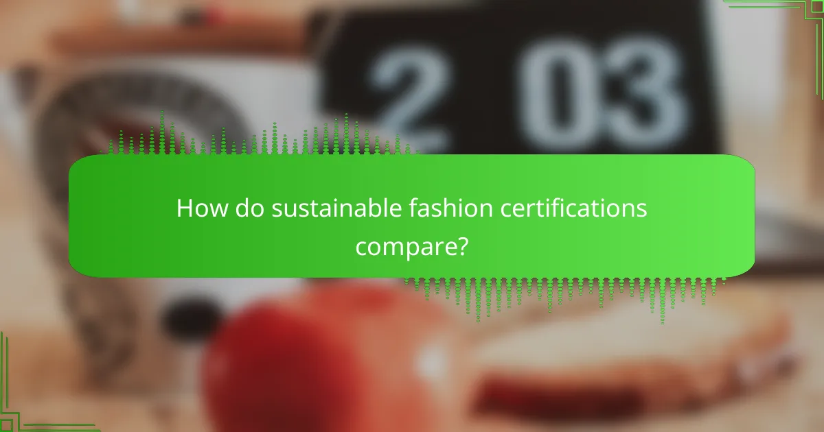 How do sustainable fashion certifications compare?