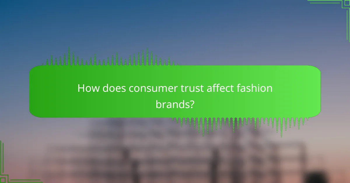 How does consumer trust affect fashion brands?