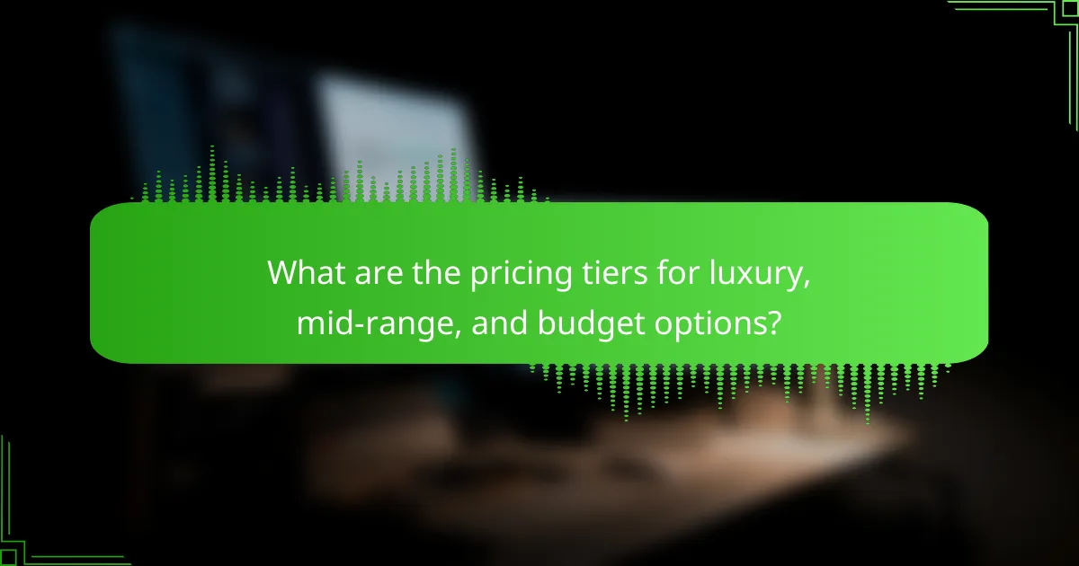 What are the pricing tiers for luxury, mid-range, and budget options?