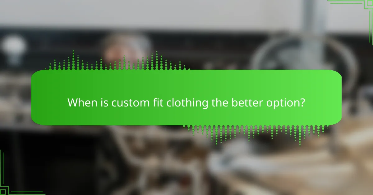 When is custom fit clothing the better option?